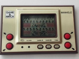 Vintage Nintendo Game & Watch Manhole (utility Hole) Handheld Game /tested - D2 -