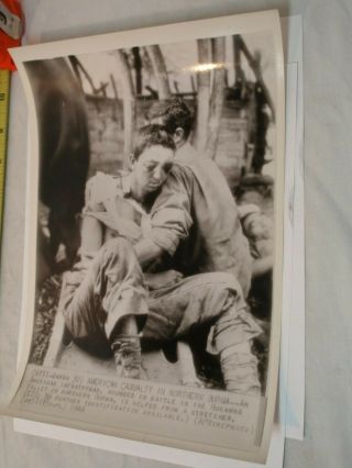 1944 Wwii Associated Press Wire Photo American Wounded In Burma Dsp16