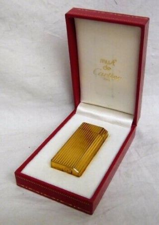 Vintage Must De Cartier Gold Lighter Rare