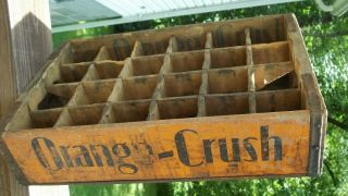 Vintage Orange Crush Soda Cola 24 Slot Bottle Wooden Wood Carry Crate