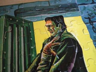 Vintage 1960 ' s Jaymar Frankenstein Werewolf puzzle complete 2