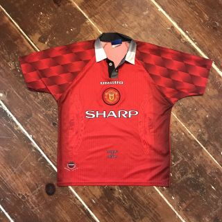 Vintage Manchester United Soccer Football Jersey 1996 - 1997 Home Umbro Large 90s