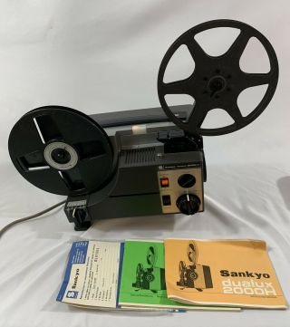 Vintage Sankyo Dualux 2000h 8 Single 8 Movie Projector And Box