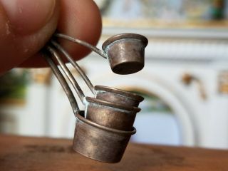 Antique Vintage Dollhouse Nesting Ladles On A Ring 1:12