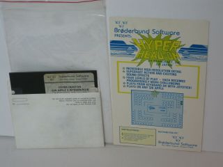 Vintage Apple II IIe IIc IIgs Software Game HYPER HEAD - ON Broderbund 2