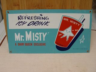 Vintage Dairy Queen Drive - In Mr.  Misty Slushy Drink Metal Advertising Sign