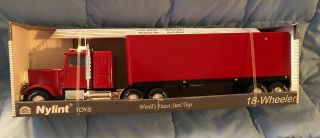 Rare Vintage Steel 25” Nylint Red Blank Freightliner In The Box