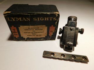 Old Lyman 48 Micrometer Windgauge Receiver Peep Sight Newton & 1903 Springfield