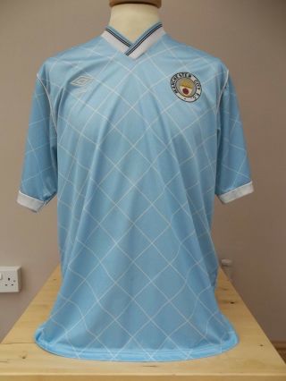 Vintage Manchester City Umbro Football Shirt 1987 Mens Large 42 "