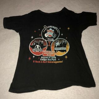 Vintage 1978 AEROSMITH Chicago Summer Jam Concert T - Shirt 70s 1970s Tour 4