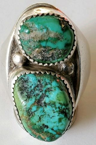 Vintage Collectible Native American Western Style Silver And Turquoise Ring