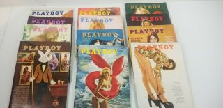 Vintage Playboy Magazines 1972 Jan - Dec All Centerfolds Intact