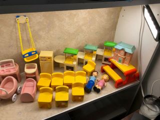 Vintage Little Tikes Dollhouse Furniture And Dolls