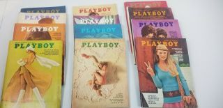 Vintage Playboy Magazines 1970 Jan - Dec All Centerfolds Intact