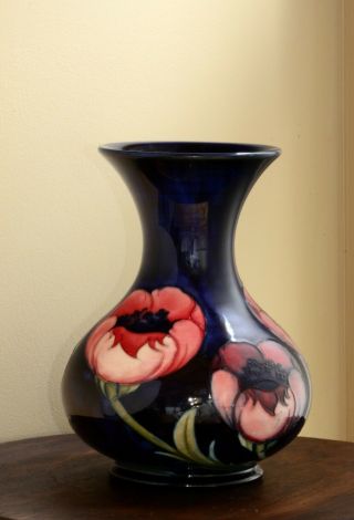 Vintage Moorcroft Vase Signed Walter Moorcroft Poppy Anemone 7 1/2 " 1947 - 53