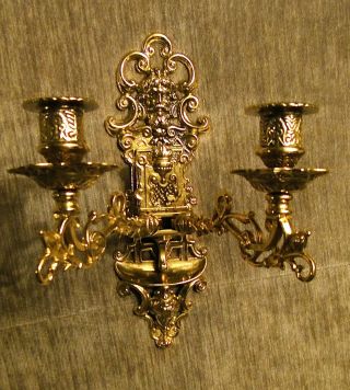 2xklavierleuchter Brass Chandelier Wall Mounted Candle Holder Light,  Candlesticks