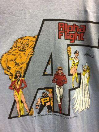 Vtg Marvel T Shirt 1984 Alpha Flight John Byrne Art Xl 80’s Nos Deadstock
