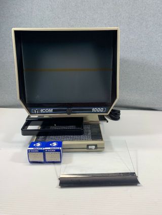 Vintage Eyecom 1000 Microfiche Reader Viewer With Bulbs Extra Glass