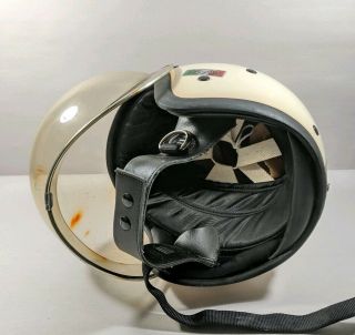 Vintage A.  G.  V Motocross Helmet & Bubble Visor Shield Motorcycle 60s AGV 58 7 1/8 3