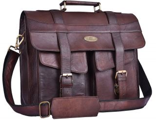 Vintage Men Leather Satchel Shoulder Laptop Bag Messenger Briefcase