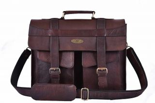 Vintage Men Leather Satchel Shoulder Laptop Bag Messenger Briefcase 6