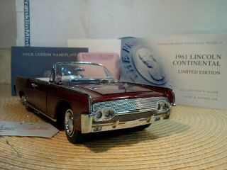 FRANKLIN 1961 LINCOLN CONTINENTAL RARE LE.  1:24 NOS.  UNDISPLAYED.  DOCS 3