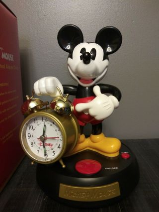 Disney Mickey Mouse Animated Talking Alarm Clock Vintage 2