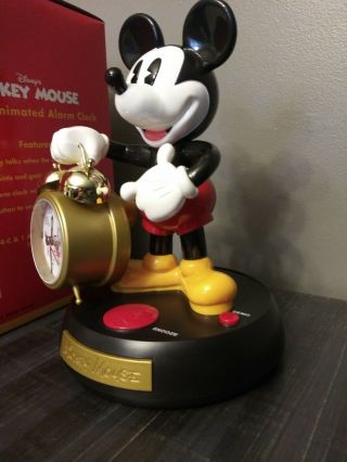 Disney Mickey Mouse Animated Talking Alarm Clock Vintage 3