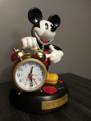 Disney Mickey Mouse Animated Talking Alarm Clock Vintage 4