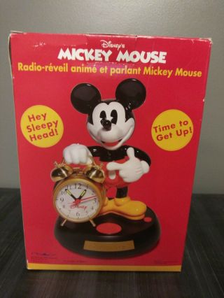 Disney Mickey Mouse Animated Talking Alarm Clock Vintage 8