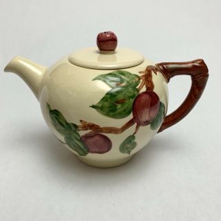 Vintage Franciscan Apple Teapot Made In California Usa Romantic Fruit Pattern