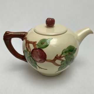 Vintage Franciscan Apple Teapot Made in California USA Romantic Fruit Pattern 3