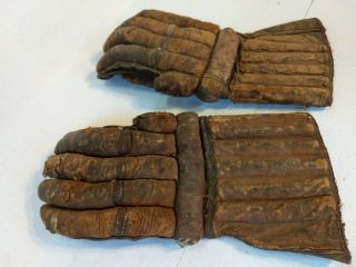 Vintage Ice Hockey Gloves Made with Horse Hair 2
