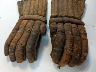 Vintage Ice Hockey Gloves Made with Horse Hair 3