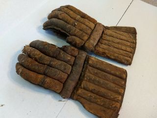 Vintage Ice Hockey Gloves Made with Horse Hair 6