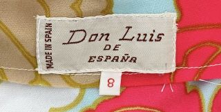 70s Vintage Don Luis De Espana Dress Halter Psychedelic Shawl Party Maxi Small 6