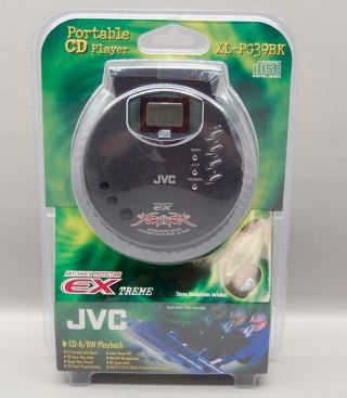 Vintage Jvc Portable Cd Player Xl - Pg39bk Anti Shock Hyper Bass Headphones -