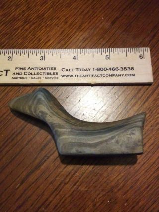 Museum Grade Indian Artifact Fine G10 Banded Slate Popeyed Birdstone Rare In