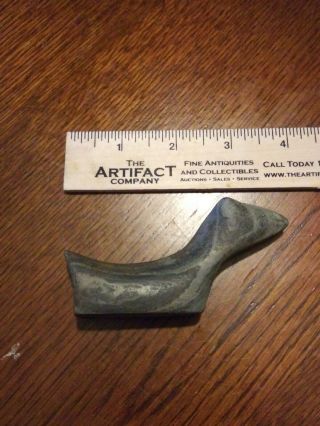 Museum Grade Indian artifact Fine G10 Banded Slate Popeyed Birdstone Rare IN 2