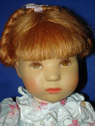 Kathe Kruse 10 1/2 " Daumlinchen 25h Titian Hair Girl Doll In Long Dress C1985