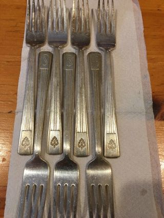 7 - Statler - Hilton International Silver Plate Forks (3 Unique)