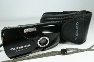 Old Vintage Olympus Mju Ii 35mm Film Point And Shoot Camera Black