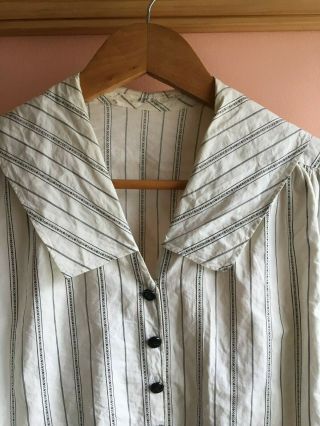 Vintage antique 19th century calico handmade prairie blouse authentic S cropped 3