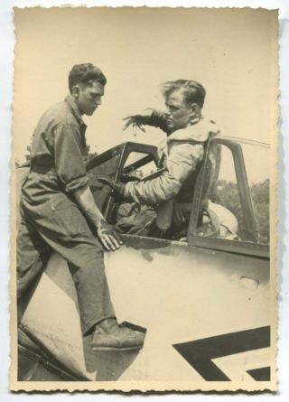 German Wwii Archive Photo: Luftwaffe Pilot In Focke - Wulf Fw 190 Aircraft Cockpit