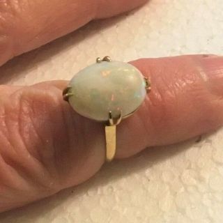 Rare Antique 18k Solid Gold Oval Opal Ladies Ring Size 5.  25 3 Grams