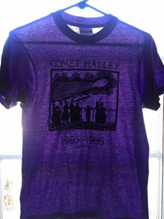 Vintage 1985 L’apparition Tee Shirt 80s Punk Halleys Comet Paris Science Space