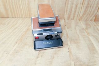 Vintage Polaroid Sx - 70 Land Camera Leather Trim Stainless Steel Body