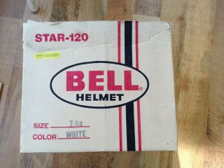 Bell Star 120 Vintage Full Face Motorcycle Racing Helmet 1970 White Size 7 - 3/8