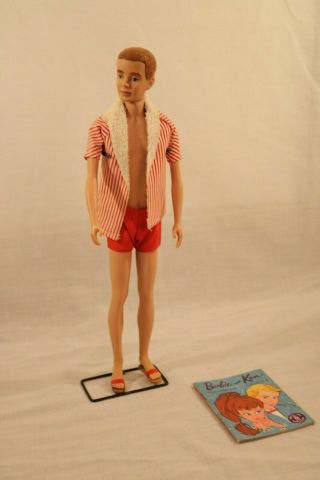 Vintage Mattel Flocked Ken Doll,  Reflocked Brownette Hair,  1961.