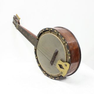 Wooden Vintage 8 String Mandolin Banjo Very Old Needs Restoration 209